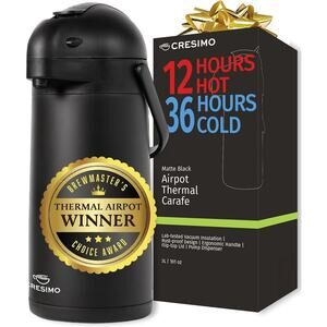 Airpot Coffee Dispenser With Pump, Black - 12 Hours Hot Water Dispenser